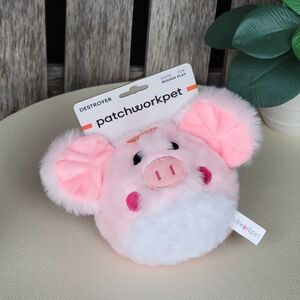 Pink Pig Patchwork NEW Pet 4" Plush DestroyerToy